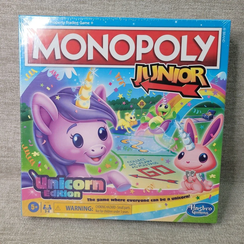 Hasbro Monopoly Junior Unicorn Edition Board Game Kids F1717 New Sealed